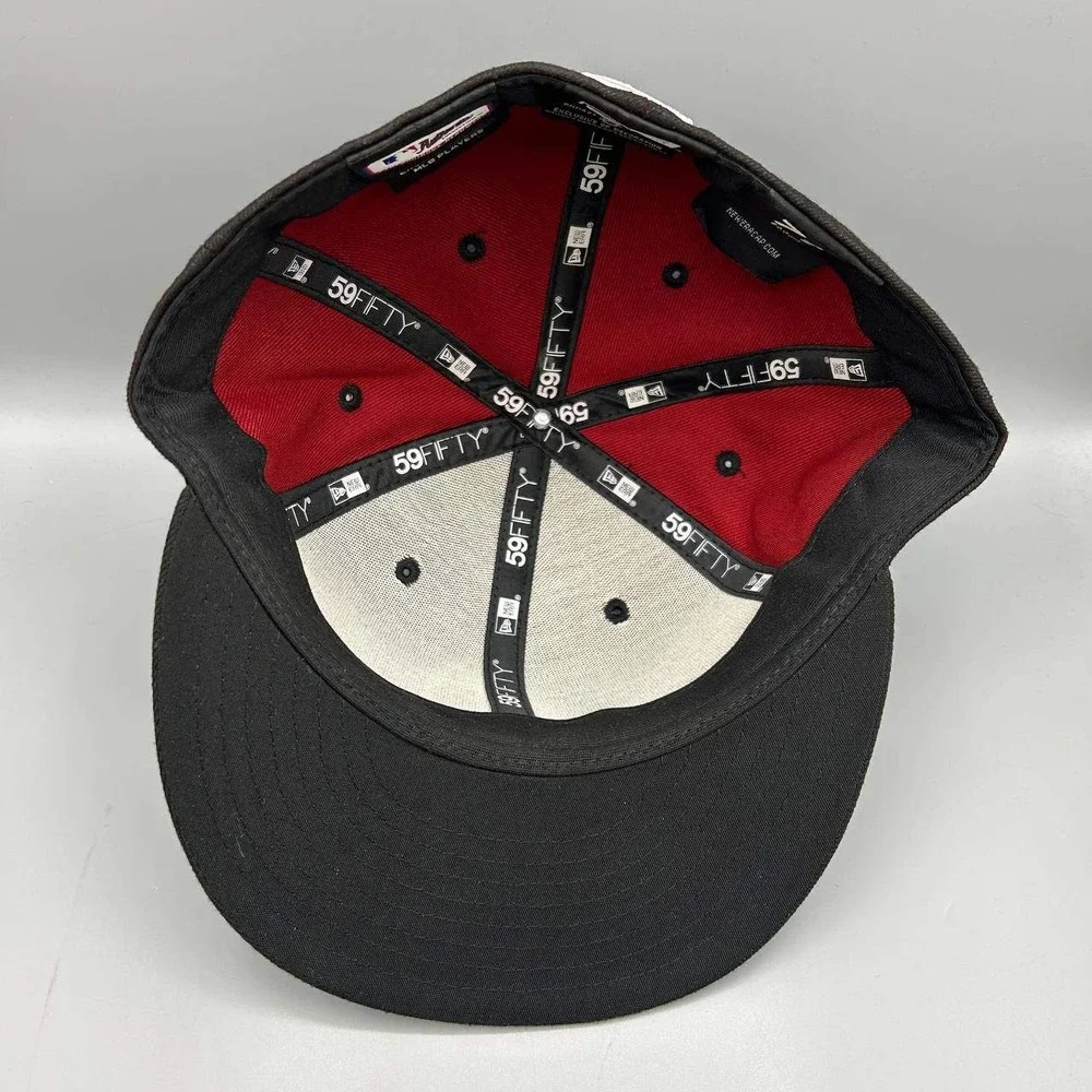 Arizona Diamondbacks Hat Men 7 1/2 Black Red 59Fifty New Era Fitted Cap
